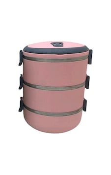Hubrendy Çer Yemek Termosu Açık Pembe 3lü Sefer Tası Saklama Kabı 1.8lt 504512 Hubrendy Çer Yemek Termosu Açık Pembe 3lü Sefer Tası Saklama Kabı 1.8lt 504512