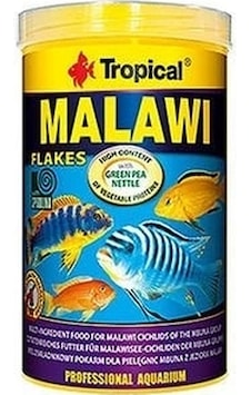 Tropical Malawı Flakes Malawı Cichlid Balıkları İçin Pul Balık Yemi 1000 Ml 200 Gr