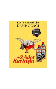 Portatif Kamp Ocağı - Tek Gözlü Manyetolu Piknik Ocağı - Kartuşlu Mini Ocak - Kırmızı +2 Kartuşlu Kırmızı Kırmızı