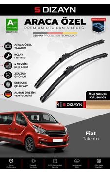 S-dizayn Fiat Talento Ön Cam Silecek Seti 2016-2021 Premium Araca Özel 65-48 Cm A+ Kalite Aocs-1735