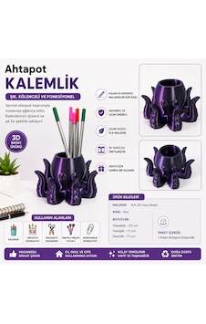 3d Baskı Ahtapot Kalemlik Mavi - Mor 3d Baskı Ahtapot Kalemlik Mavi - Mor