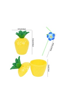 Ananas Hawaii Luau Ha Pipetli İçecek Kabı Bardak 10x13 Cm 1 Adet Standart Ananas Hawaii Luau Ha Pipetli İçecek Kabı Bardak 10x13 Cm 1 Adet Standart
