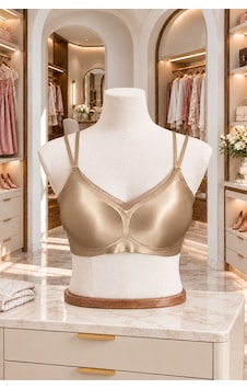 Loveria Premium Ten Rengi Saten Dokulu Dikişsiz Balensiz Pedli Sütyen Kahverengi Kahverengi
