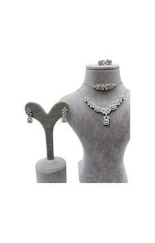 Omar Silver İthal Trend Zirkon Taşlı Pırlanta Model Set 925 Ayar Omar Silver İthal Trend Zirkon Taşlı Pırlanta Model Set 925 Ayar