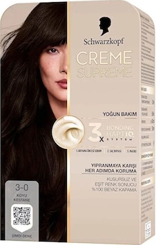 Creme Supreme Saç Boyası 3-0 Koyu Kestane Creme Supreme Saç Boyası 3-0 Koyu Kestane