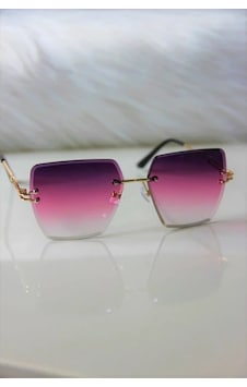 Mobgift Kristal Kare Degrade Güneş Gözlüğü Mor Pembe Mobgift Kristal Kare Degrade Güneş Gözlüğü Mor Pembe