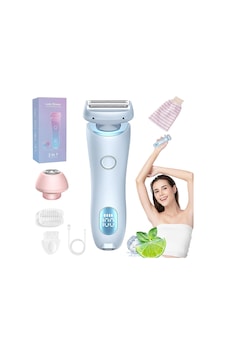 Yaz Başlangıç Seti, Saç Çıkarıcı, Ipx7 Su Geçirmez Kablosuz Tıraş Makinesi, Yüz Bikini Bacakları İçin Led Ekranlı Kadınlara Özel Tıraş Makinesi Mavi