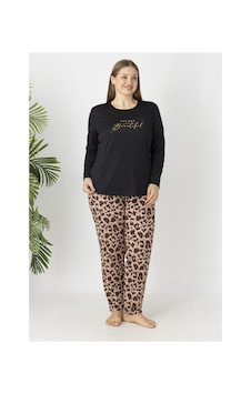 Estiva Kadın Kaplan Alt Desenli Soft Uzun Kollu Battal Pijama Takımı Çok renkli Estiva Kadın Kaplan Alt Desenli Soft Uzun Kollu Battal Pijama Takımı Çok renkli