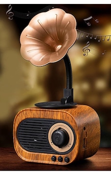 Nostaljik Mini Gramafon Şeklinde Bluetooth Hoparlör Radyo Usb Aux Bluetooth Yüksek Ses Kalitesi Kahverengi - 900480431 Nostaljik Mini Gramafon Şeklinde Bluetooth Hoparlör Radyo Usb Aux Bluetooth Yüksek Ses Kalitesi Kahverengi - 900480431