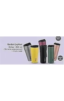 Relax 400 Ml Seyahat Termosu Mug Bard 3 Farklı Model