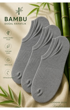Tibo 3 Çift Burun Dikişsiz Yumuşacık Premium Erkek Sneaker Patik Çorap Gri Tibo 3 Çift Burun Dikişsiz Yumuşacık Premium Erkek Sneaker Patik Çorap Gri