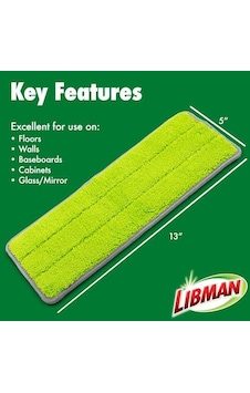 Libman Rinse 'n Wring Paspas Ve Kova Sistemi Yedekleri Mikrofiber Zemin Paspası Parke Zemin Temizleyici Islak Ve Kuru Paspas 6 Toplam Mikrofiber Dolum Pedleri Açık Altın