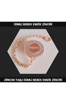 Sahi Aksesuar İsimli Zirkon Taşlı Bebek Emzik Zinciri Beyaz Sahi Aksesuar İsimli Zirkon Taşlı Bebek Emzik Zinciri Beyaz