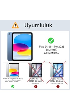 Apple iPad Uyumlu 11. A16 11inç/10. 10.9inç İle Uyumlu Kılıf Pu Deri Standlı Case Sku: Zeusb0dwxwhss7 Arka Kapak