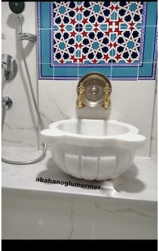 Mermer Banyo Kurnası Beyaz