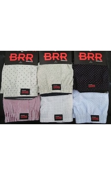 Brr Erkek % 100 Poplin Pamuk Boxer Büyük Beden 6 Adet