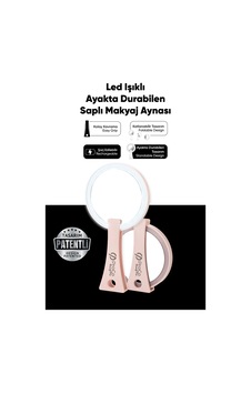 Beauty Pro Led Işıklı Makyaj Aynası - Ayakta Durabilen, Şarj Edilebilir Uzun Ömürlü Kullanım Pembe Pembe