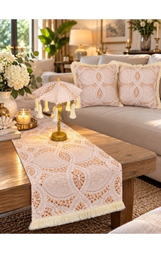 Missidea Lace Elegance Dantel Desenli Dekoratif Masa Üstü Lambası Bali Şemsiyesi Seti Şemsiye + Runner + 2 Li Kırlent Kılıfı Krem Missidea Lace Elegance Dantel Desenli Dekoratif Masa Üstü Lambası Bali Şemsiyesi Seti Şemsiye + Runner + 2 Li Kırlent Kılıfı Krem