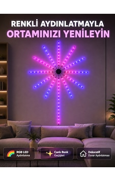 Rgb Led Dekoratif Duvar Lambası İç Mekân Telefon Kontrollü Ortam Aydınlatması Çokrenkli Rgb Led Dekoratif Duvar Lambası İç Mekân Telefon Kontrollü Ortam Aydınlatması Çokrenkli