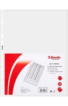 Esselte 4798 A4 Eco Delikli Şeffaf Poşet Dosya 100'lü Paket Esselte 4798 A4 Eco Delikli Şeffaf Poşet Dosya 100'lü Paket
