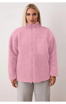 Benerly Kadın Oversize Dik Yaka Fermuarlı Düz Örme Sweatshirt Fonksiyonel Pembe Benerly Kadın Oversize Dik Yaka Fermuarlı Düz Örme Sweatshirt Fonksiyonel Pembe