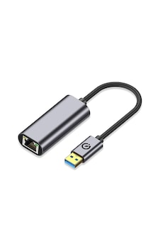Zore Qg03 Usb-a To Rj45 Usb3.0 Ethernet Dönüştürücü Kablo 1000mbps 22cm Siyah