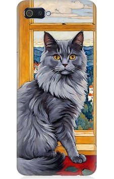 Realme C2 Uyumlu Kül Rengi Tüylü Kedi Desenli Silikon Kılıf Realme C2 Uyumlu Kül Rengi Tüylü Kedi Desenli Silikon Kılıf