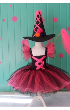 Kara Kedi Kostüm Evi -cadı Kostümü Pembe
