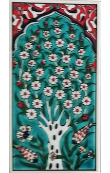 Armada Çini 10X20 Cm Ed 207 Yeşil Hayat Ağacı El Dekoru Çini Karo Armada Çini 10X20 Cm Ed 207 Yeşil Hayat Ağacı El Dekoru Çini Karo