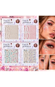 4 Adet Birden Renkli Yapışkanlı Yüz Taşı Face Gems Taşlı Yüz Ve Vücut Süsü 4 Adet Birden Renkli Yapışkanlı Yüz Taşı Face Gems Taşlı Yüz Ve Vücut Süsü