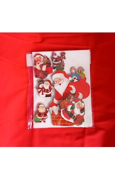 Yılbaşı Ahşap Sticker Model 1 Kırmızı
