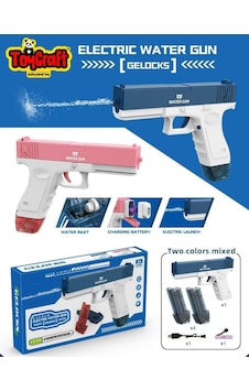 Elektrikli Otomatik Atış Yapan Çift Sarjörlü Glock Su Tabancası Renkli Elektrikli Otomatik Atış Yapan Çift Sarjörlü Glock Su Tabancası Renkli