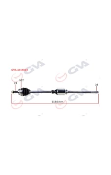 Gva 4419023 Komple Aks Sağ Master 2 2.5 Dci 98- 10 Abs Li 51diş 1144mm 8200499895- 8200169288 Gva 4419023 Komple Aks Sağ Master 2 2.5 Dci 98- 10 Abs Li 51diş 1144mm 8200499895- 8200169288