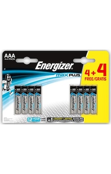 Energizer Alkalin Max Plus AAA 4+4 İnce Kalem Pil 8'li Energizer Alkalin Max Plus AAA 4+4 İnce Kalem Pil 8'li
