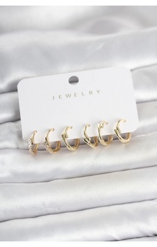 Pirinç Gold Renk Botega Model Kadın Küpe Seti Çok renkli Pirinç Gold Renk Botega Model Kadın Küpe Seti Çok renkli