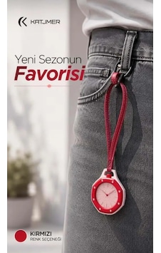 Katjmer Boyol Pop Renkli Saat Kırmızı Katjmer Boyol Pop Renkli Saat Kırmızı
