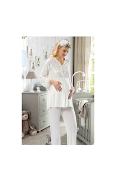 Ekru Hamile Lohusa Pijama Takımı - 1604 Ekru Hamile Lohusa Pijama Takımı - 1604