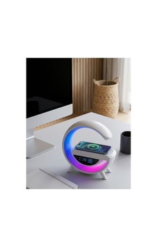Kablosuz Şarjlı Bluetooth Hoparlör Rgb Işık Gece Lambası Dijital Saat Renk Kablosuz Şarjlı Bluetooth Hoparlör Rgb Işık Gece Lambası Dijital Saat Renk