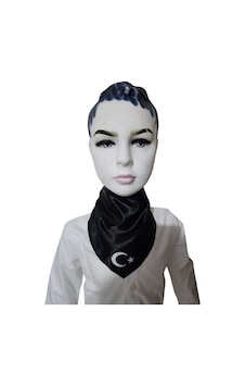Kostüm Sarayı Ay Yıldızlı Fular Siyah
