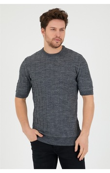 Cool Tarz Füme Erkek Yuvarlak Yaka Örme T-shirt-trz2252001r03s Füme Füme Cool Tarz Füme Erkek Yuvarlak Yaka Örme T-shirt-trz2252001r03s Füme Füme