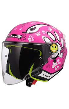 Ls2 Funny 2 Paws Pembe Çocuk Motosiklet Kaskı Beyaz - Pembe Ls2 Funny 2 Paws Pembe Çocuk Motosiklet Kaskı Beyaz - Pembe