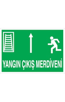 Yangın Çıkış Merdiveni Uyarı Tabelası - 20x30 Foreks - Aç2