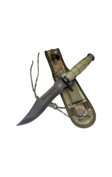 Halmak 0698 Haki Komando Bıçağı 30cm - Testere Detaylı, Oluklu, Kılıflı Çok Renkli Halmak 0698 Haki Komando Bıçağı 30cm - Testere Detaylı, Oluklu, Kılıflı Çok Renkli