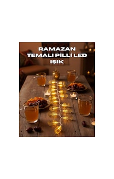 Ramazan Işıkları Pilli Altın Fener Tasarımlı Dekoratif Led Aydınlatma - Hpsbyı1765-2872 Renkli