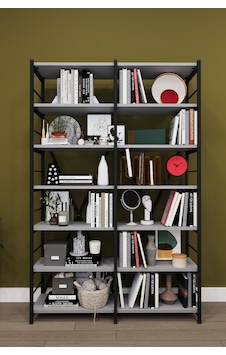 Modern 12 Raflı Metal Kitaplık Üçlü Ayrılabilir Modül Dekoratif Çok Amaçlı Kitaplık Metalk02 Kül Gri Modern 12 Raflı Metal Kitaplık Üçlü Ayrılabilir Modül Dekoratif Çok Amaçlı Kitaplık Metalk02 Kül Gri