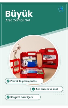 İlk Yardım Seti Büyük Acil Afet Çantalı Plastik Taşıma Kırmızı De İlk Yardım Seti Büyük Acil Afet Çantalı Plastik Taşıma Kırmızı De