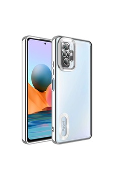 Xiaomi Redmi Note 10 Pro Kılıf Kamera Korumalı Logo Gösteren Zore Omega Kapak Gümüş Xiaomi Redmi Note 10 Pro Kılıf Kamera Korumalı Logo Gösteren Zore Omega Kapak Gümüş