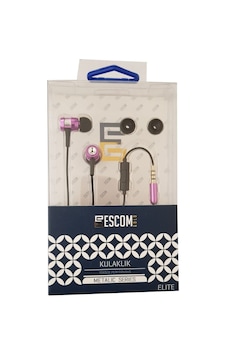 Kulaklık Mikrofonlu Metal Escomgold Kk-10 Pembe Standart Kulaklık Mikrofonlu Metal Escomgold Kk-10 Pembe Standart