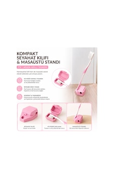 Diş Fırçası Standlı Koruma Başlığı Pembe Pembe