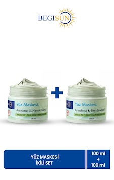 Begısun Yüz Maskesi İkili Set 2x100 Ml Beyaz Kil, Aloe Vera Ve Niasinamid İçerikli Begısun Yüz Maskesi İkili Set 2x100 Ml Beyaz Kil, Aloe Vera Ve Niasinamid İçerikli